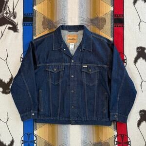 Levi Strauss Signature Trucker Jean Jacket Mens 2XL Blue Denim Dark Wash Western